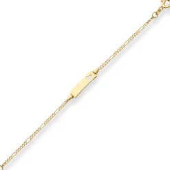 1,9mm Id-Armband Figarokette diamantiert Herz aus 585 Gold Gelbgold 13cm