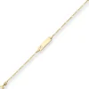 1,5mm Id-Armband Figarokette diamantiert Herz aus 585 Gold Gelbgold 14cm