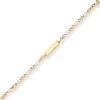 2,8mm Id-Armband Figarokette diamantiert Schildband aus 750 Gold Gelbgold 14cm
