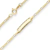 2,1mm Id-Armband Figarokette diamantiert Schildband aus 333 Gold Gelbgold 16cm
