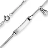 2,1mm Id-Armband Panzerkette Armschmuck aus 925 Silber rhodiniert 16cm Zirkonia