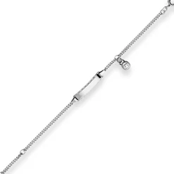2,1mm Id-Armband Panzerkette Armschmuck aus 925 Silber rhodiniert 16cm Zirkonia