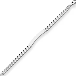 6mm Id-Armband Panzerkette Armschmuck aus 925 Silber rhodiniert 21cm