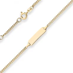 2,1mm Id-Armband Panzerkette Goldarmband Armschmuck aus 585 Gold Gelbgold 16cm