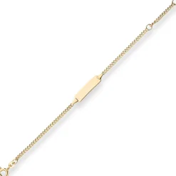 2,1mm Id-Armband Panzerkette Goldarmband Armschmuck aus 375 Gold Gelbgold 16cm