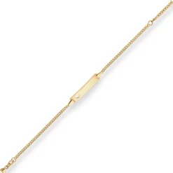 2,1mm Id-Armband Panzerkette Herz Armschmuck aus 750 Gold Gelbgold 16cm