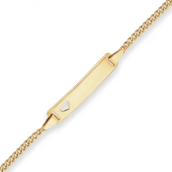 2,1mm Id-Armband Panzerkette Herz Armschmuck aus 750 Gold Gelbgold 16cm