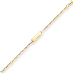 2,1mm Id-Armband Panzerkette Schildband Armschmuck aus 750 Gold Gelbgold 14cm