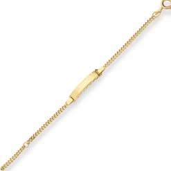 2,4mm Id-Armband Panzerkette Schildband Armschmuck aus 333 Gold Gelbgold 16cm