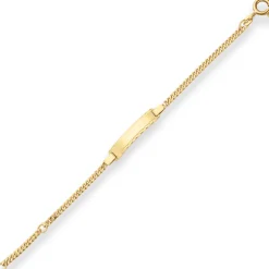 2,4mm Id-Armband Panzerkette Schildband Armschmuck aus 333 Gold Gelbgold 16cm