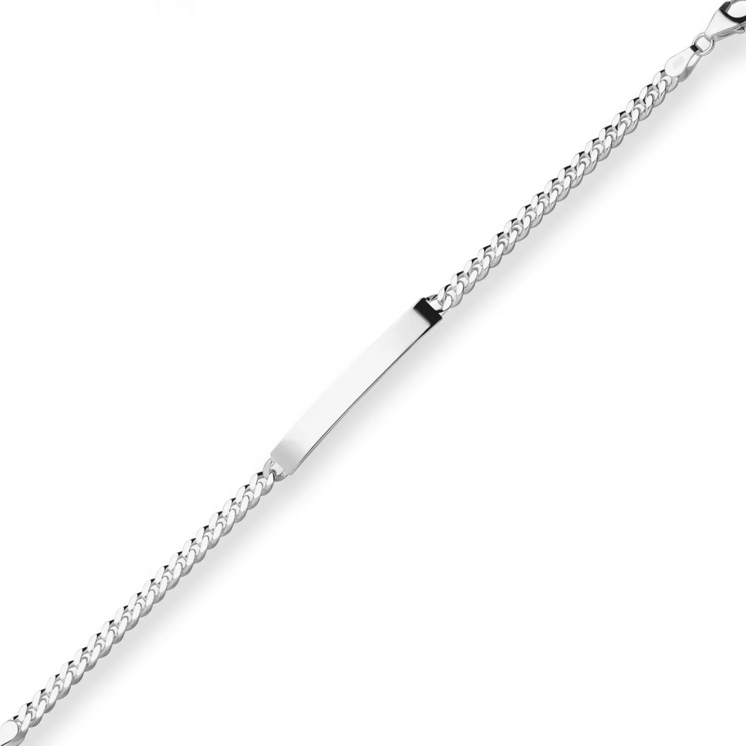 4,1mm Id-Armband Panzerkette Schildband Armschmuck aus 925 Silber 17cm