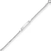 2,4mm Id-Armband Panzerkette Schildband aus 925 Silber rhodiniert 14cm
