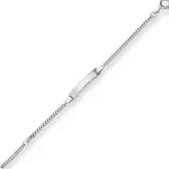 2,4mm Id-Armband Panzerkette Schildband aus 925 Silber rhodiniert 16cm