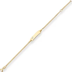 1,7mm Id-Armband Panzerkette Schildband, Herz aus 585 Gold Gelbgold 16cm