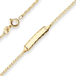 1,6mm Id-Armband S-Panzerkette Goldarmband Armschmuck aus 585 Gold Gelbgold 12cm