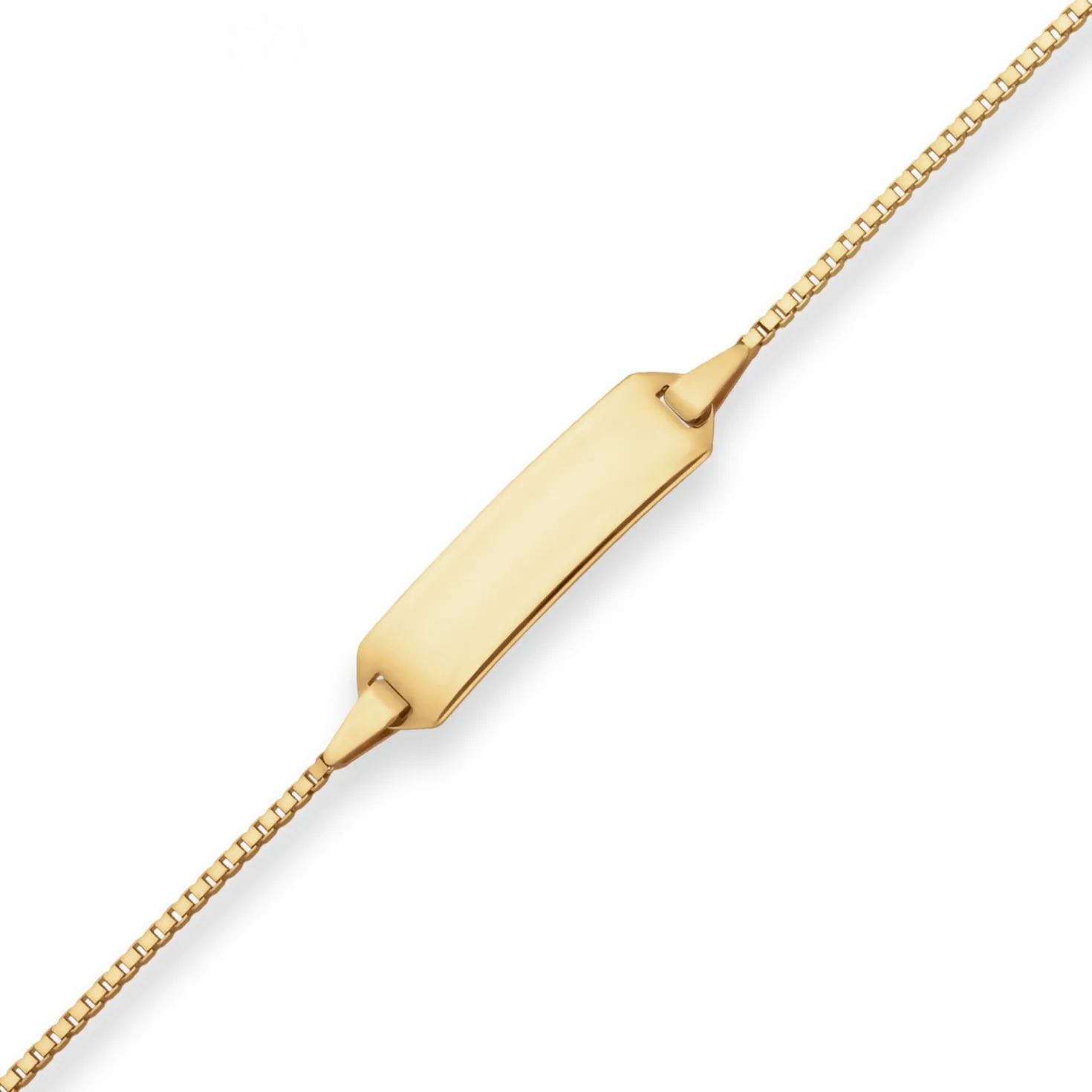 0,9mm Id-Armband Veneziakette Schildband Armschmuck aus 750 Gold Gelbgold 14cm