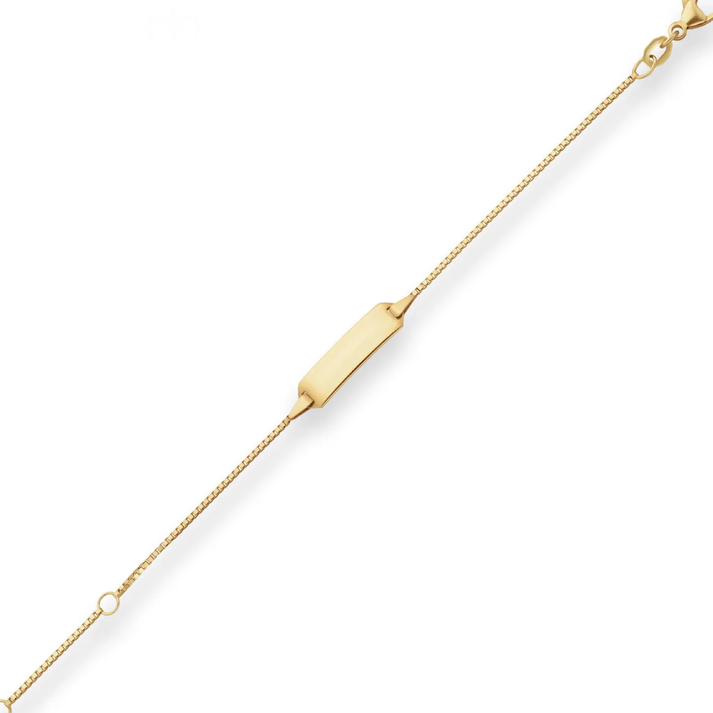 0,9mm Id-Armband Veneziakette Schildband Armschmuck aus 750 Gold Gelbgold 14cm