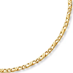 3mm Jeukette Kette Collier Halskette, 585 Gold Gelbgold massiv, 60cm
