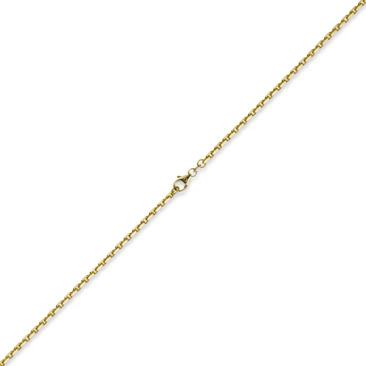 2,5mm Kette Collier Ankerkette aus 750 Gold Gelbgold 50cm, Goldkette