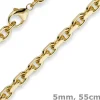 5mm Kette Collier Ankerkette aus 750 Gold Gelbgold, 55cm, Herren