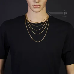2,5mm Kette Collier Ankerkette aus 585 Gold Gelbgold, 60cm, Unisex