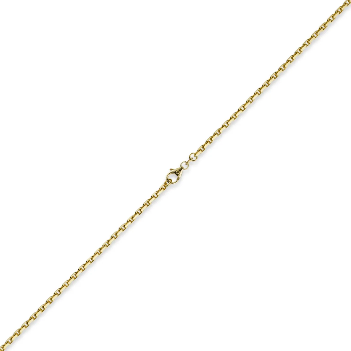 2,5mm Kette Collier Ankerkette aus 585 Gold Gelbgold, 60cm, Unisex