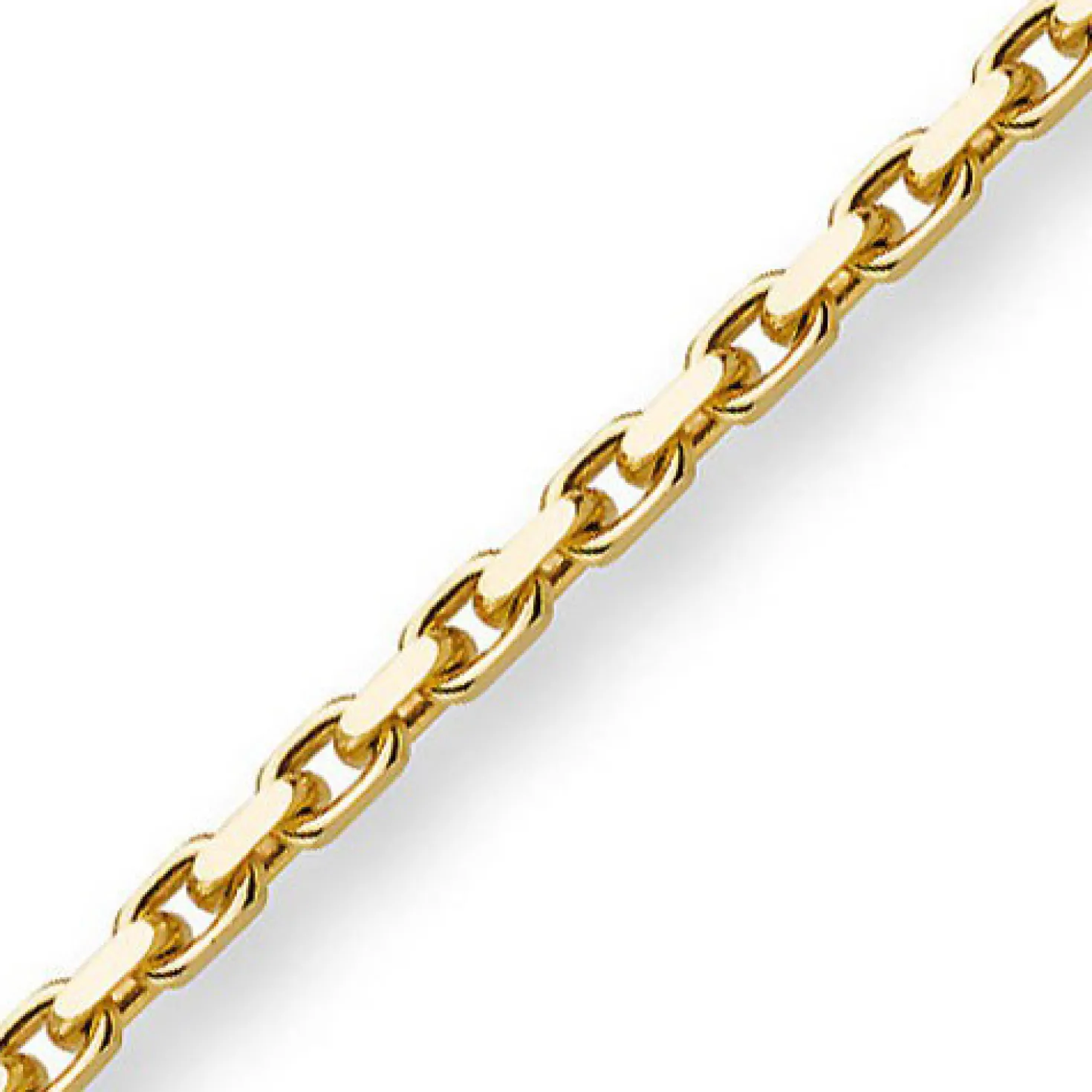 3mm Kette Collier Ankerkette aus 750 Gold Gelbgold 70cm Unisex Goldkette