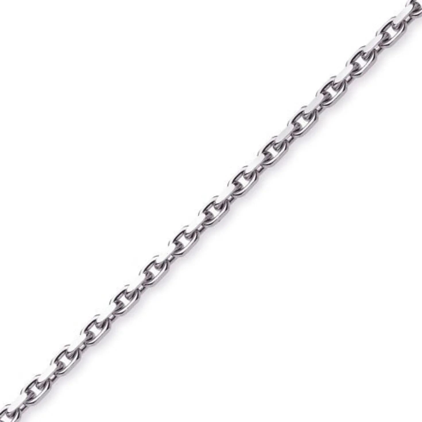 5mm Kette Collier Ankerkette aus 750 Gold Weißgold, 55cm, massiv
