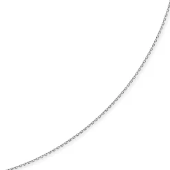 1,5mm Kette Collier Ankerkette diamantiert Halskette aus 750 Gold Weißgold 55cm