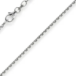 1,5mm Kette Collier Ankerkette diamantiert Halskette aus 750 Gold Weißgold 45cm