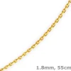 1,8mm Kette Collier Ankerkette diamantiert Halskette aus 750 Gold Gelbgold, 55cm