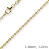 1,8mm Kette Collier Ankerkette diamantiert Halskette aus 585 Gold Gelbgold 42cm