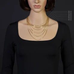 1,8mm Kette Collier Ankerkette diamantiert Halskette aus 750 Gold Gelbgold, 60cm