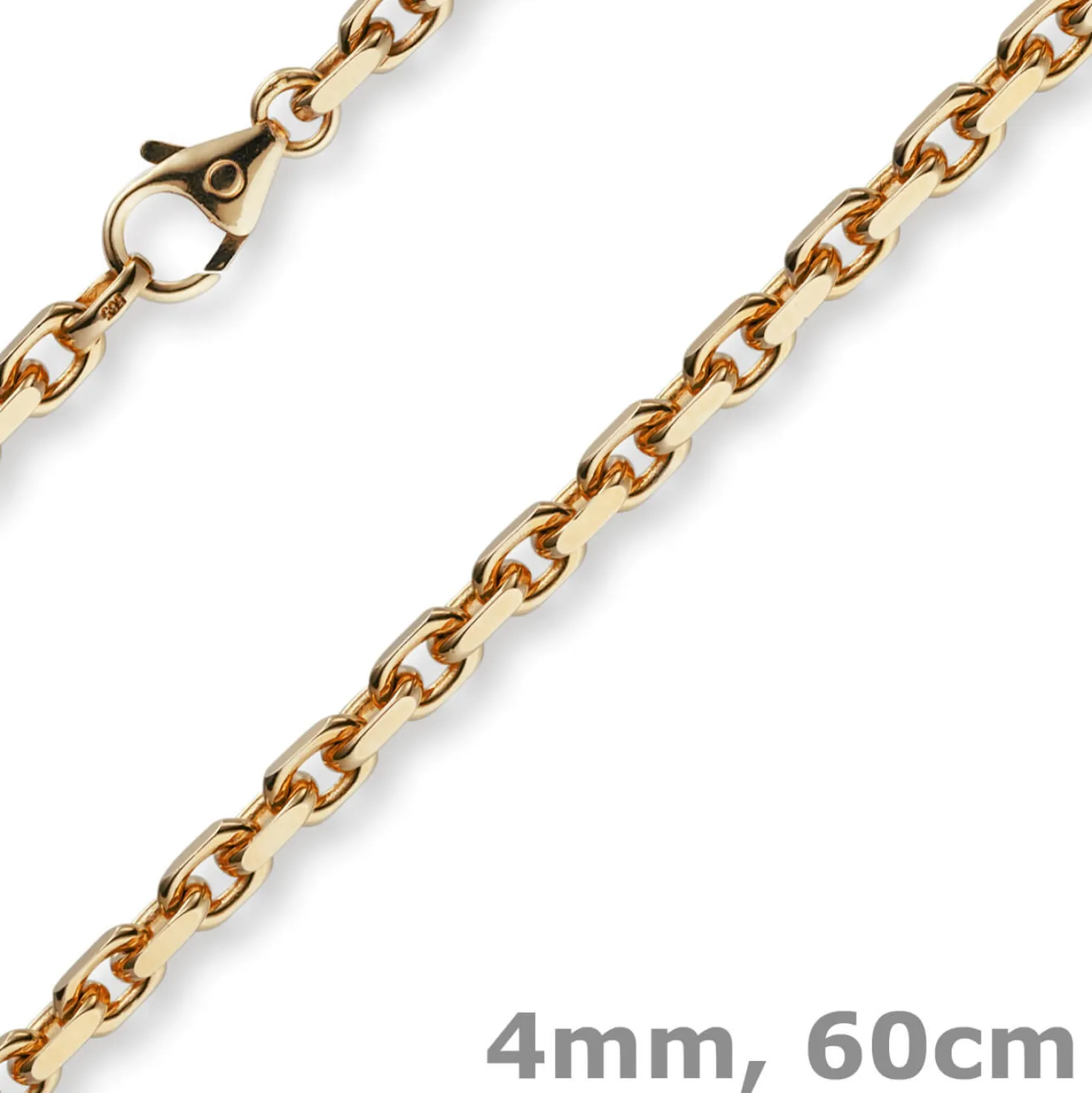 4mm Kette Collier Ankerkette Halskette aus 585 Gold Rotgold massiv 60cm