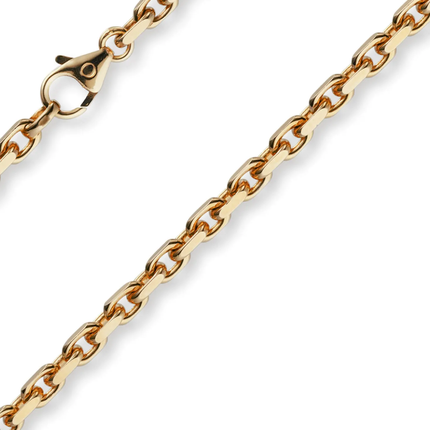 4mm Kette Collier Ankerkette Halskette aus 585 Gold Rotgold massiv 60cm