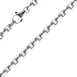 4mm Kette Collier Ankerkette Halskette aus 585 Gold Weißgold massiv 50cm