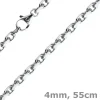 4mm Kette Collier Ankerkette Halskette aus 585 Gold Weißgold massiv 55cm