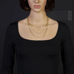 1,5mm Kette Collier Ankerkette Halskette, 585 Gold Gelbgold, 42cm