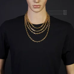 6,5mm Kette Collier Ankerkette Halskette, 750 Gold Gelbgold 60cm für Herren