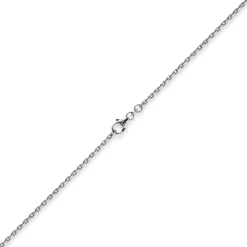 1,8mm Kette Collier Ankerkette Halskette, 585 Gold Weißgold, 45cm