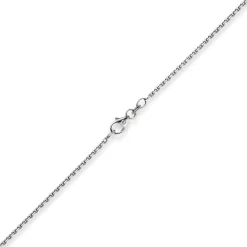 1,5mm Kette Collier Ankerkette Halskette, 585 Gold Weißgold, 45cm