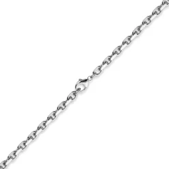 5mm Kette Collier Ankerkette Halskette, 585 Gold Weißgold, 50cm Herren