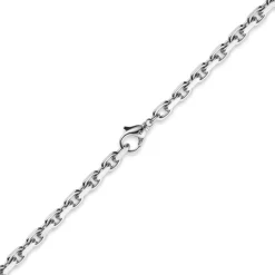 6,5mm Kette Collier Ankerkette Halskette, 585 Gold Weißgold, 70cm Herren