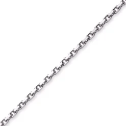 6,5mm Kette Collier Ankerkette Halskette, 585 Gold Weißgold, 55cm Herren