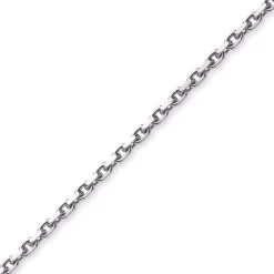 6,5mm Kette Collier Ankerkette Halskette, 750 Gold Weißgold, 60cm Herren