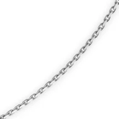 1,8mm Kette Collier Ankerkette Halskette 750 Gold Weißgold 60cm Unisex