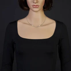1,8mm Kette Collier Ankerkette Halskette 750 Gold Weißgold 42cm Unisex