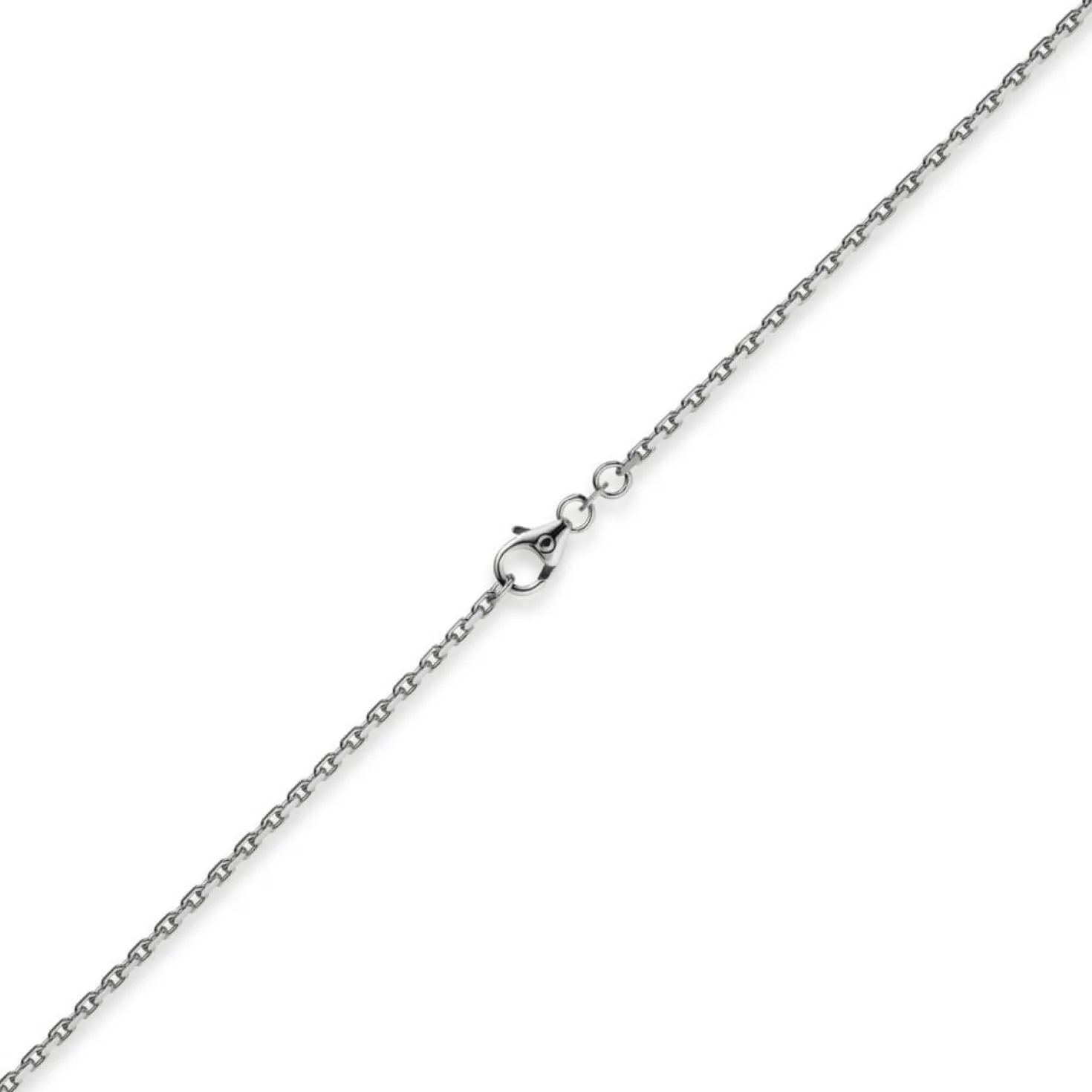 1,8mm Kette Collier Ankerkette Halskette 750 Gold Weißgold 50cm Unisex