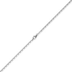 3mm Kette Collier Ankerkette Halskette, 750 Gold Weißgold massiv, 55cm