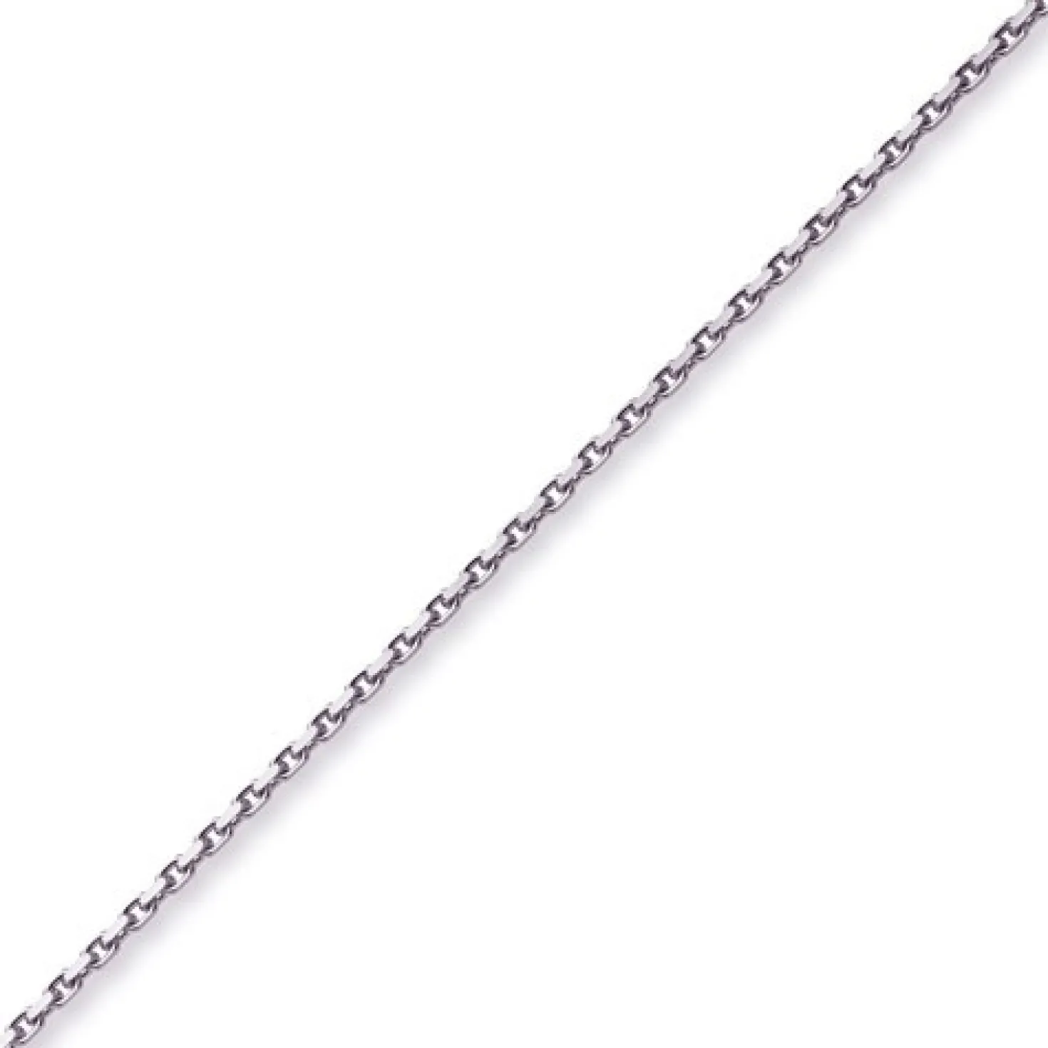 3mm Kette Collier Ankerkette Halskette, 585 Gold Weißgold massiv, 50cm